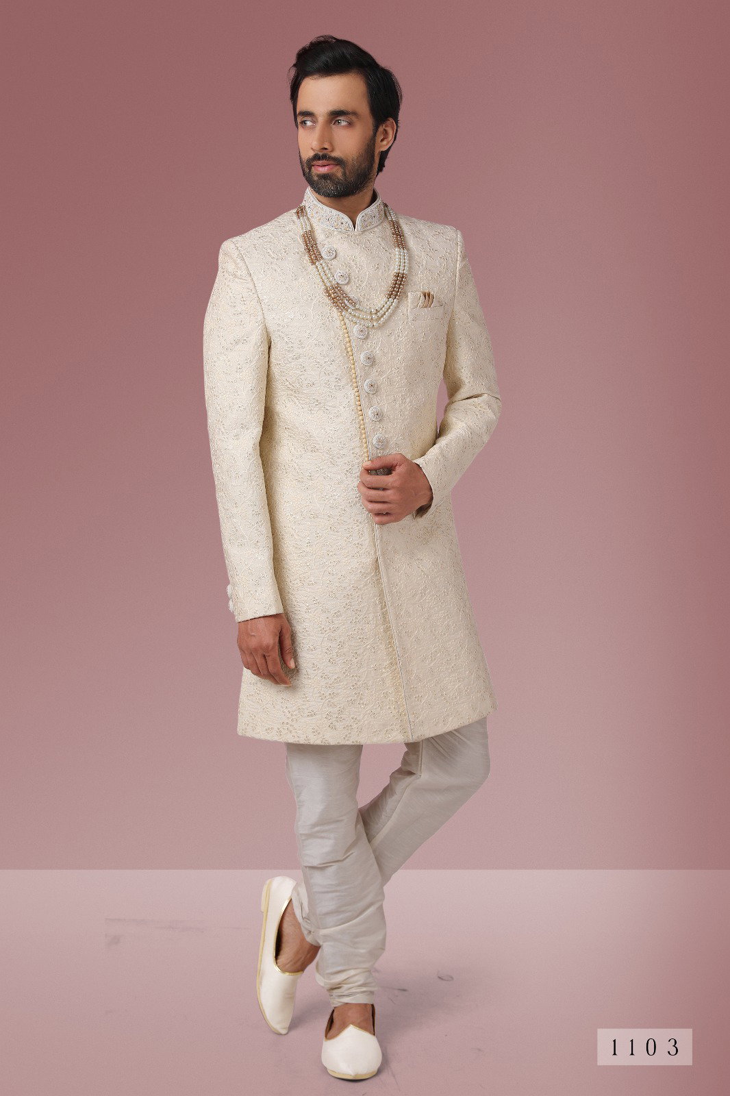 Sumi 1101 to 1106 Designer Art Emroided Banarasi Silk Sherwani and Indo western Collection