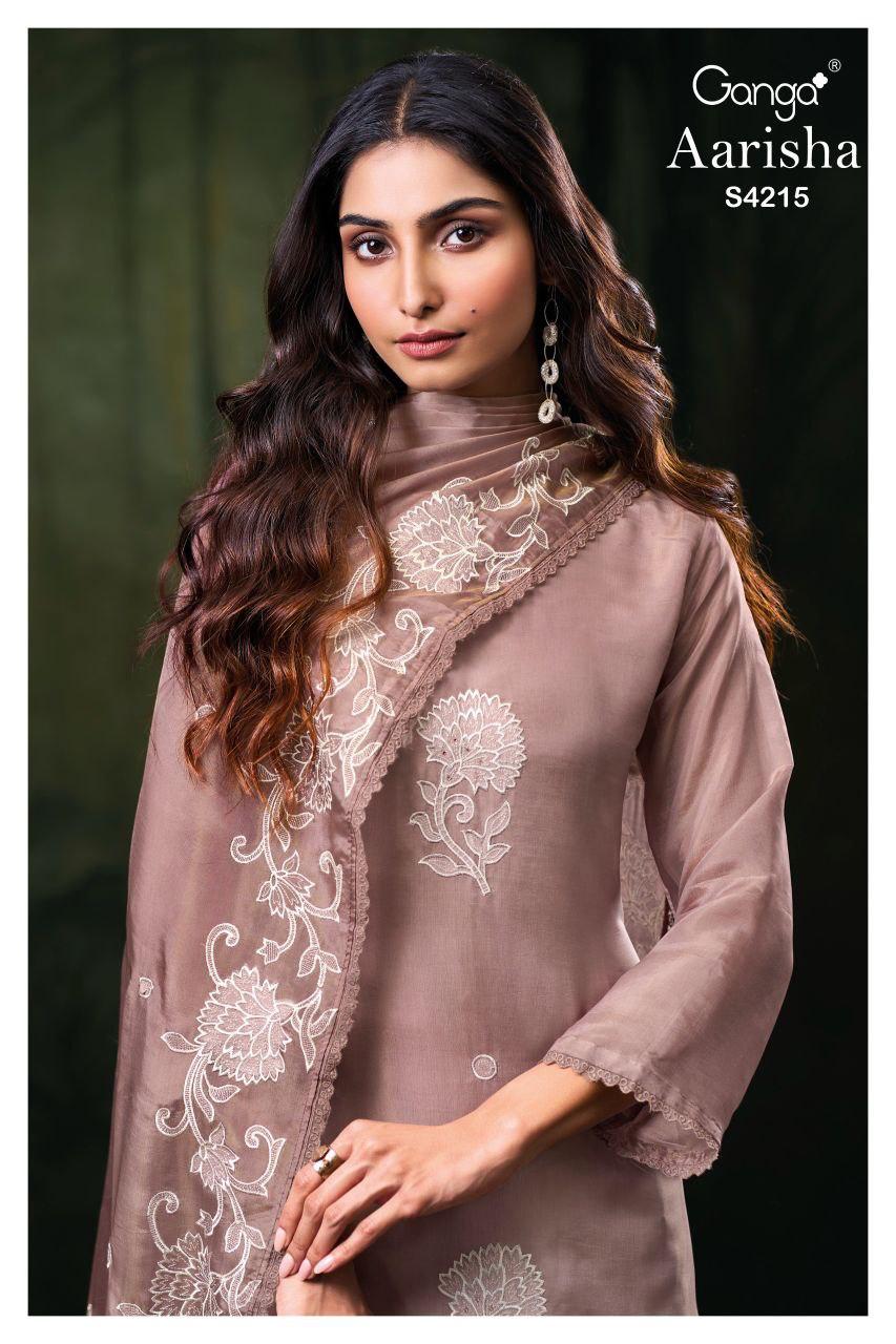 Ganga Aarisha 4215 Bemberg Silk Embroidery Work Salwar Kameez