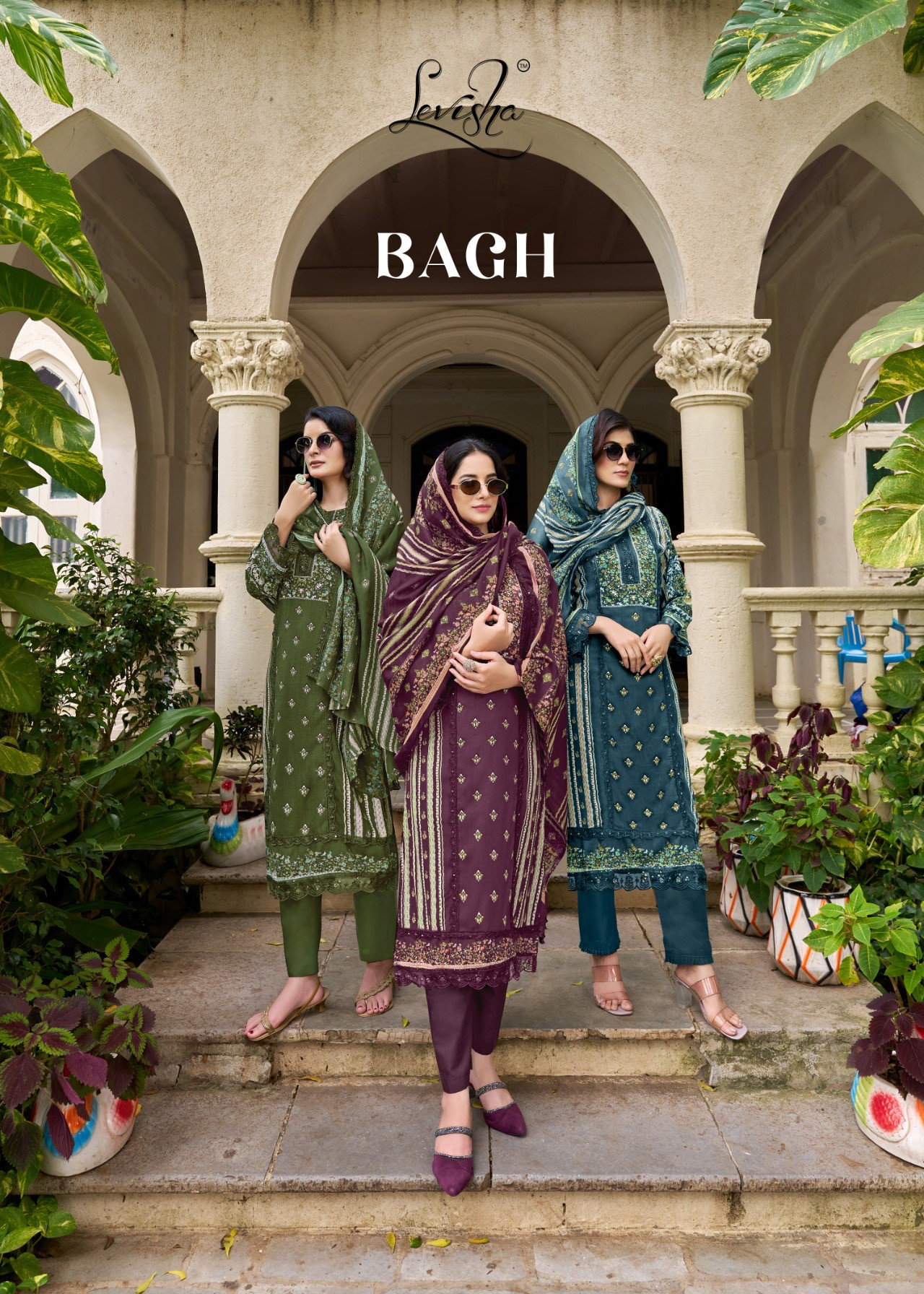 Levisha Bagh Rayon Digital Printed Pakistabi Dress Material Collection