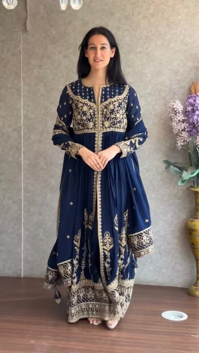Glory KD 1554 Georgette Anarkali Pent With Dupatta