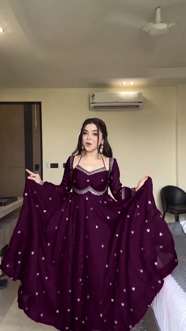 Glory 5924 Vol 1 Foux Gorgette Anarkali Pent With Dupatta