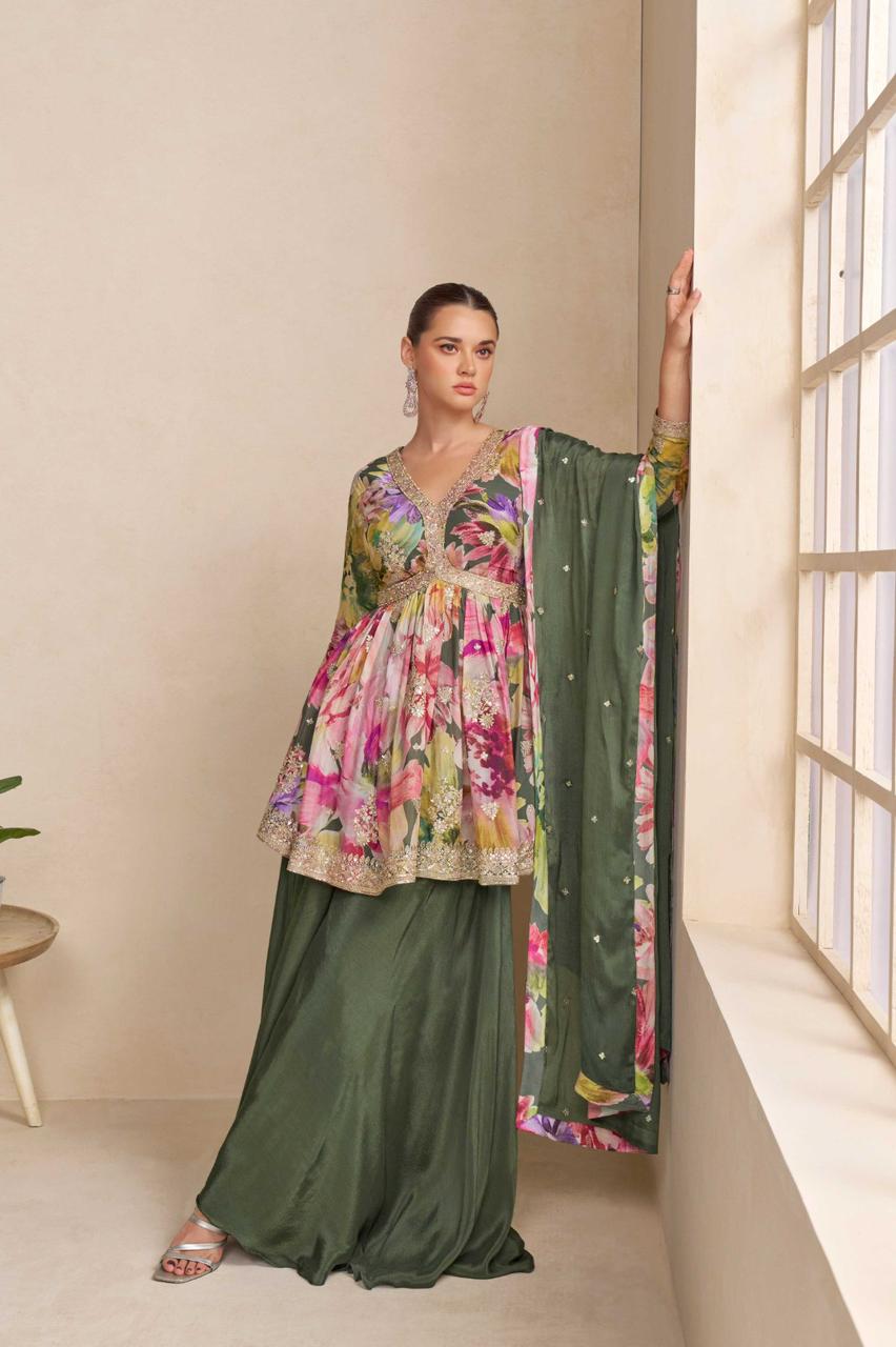 Raaga D No 7593 To 95 Real Chinon Embroidery Worked Salwar Suit Collection