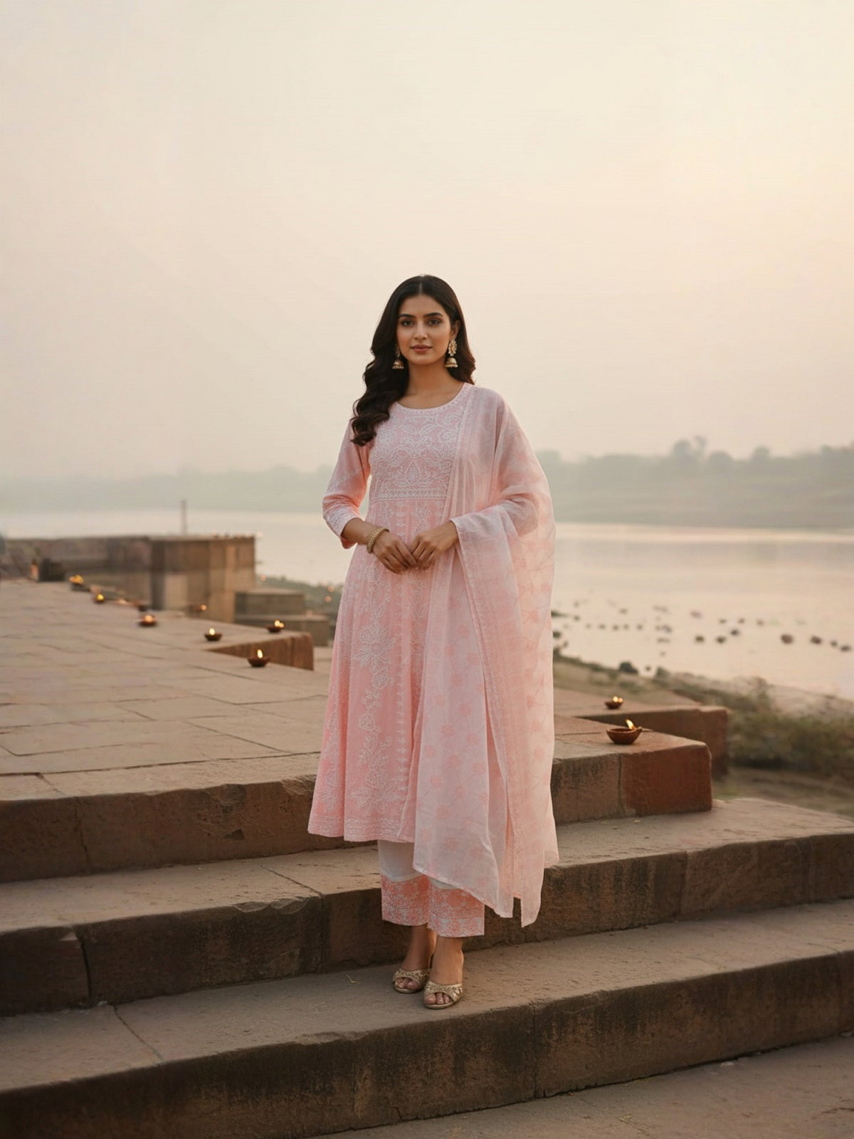 Navya Kurti 186 Party Wear Embroidery Worked Cotton Blend Kurti with Pant and Dupatta Set