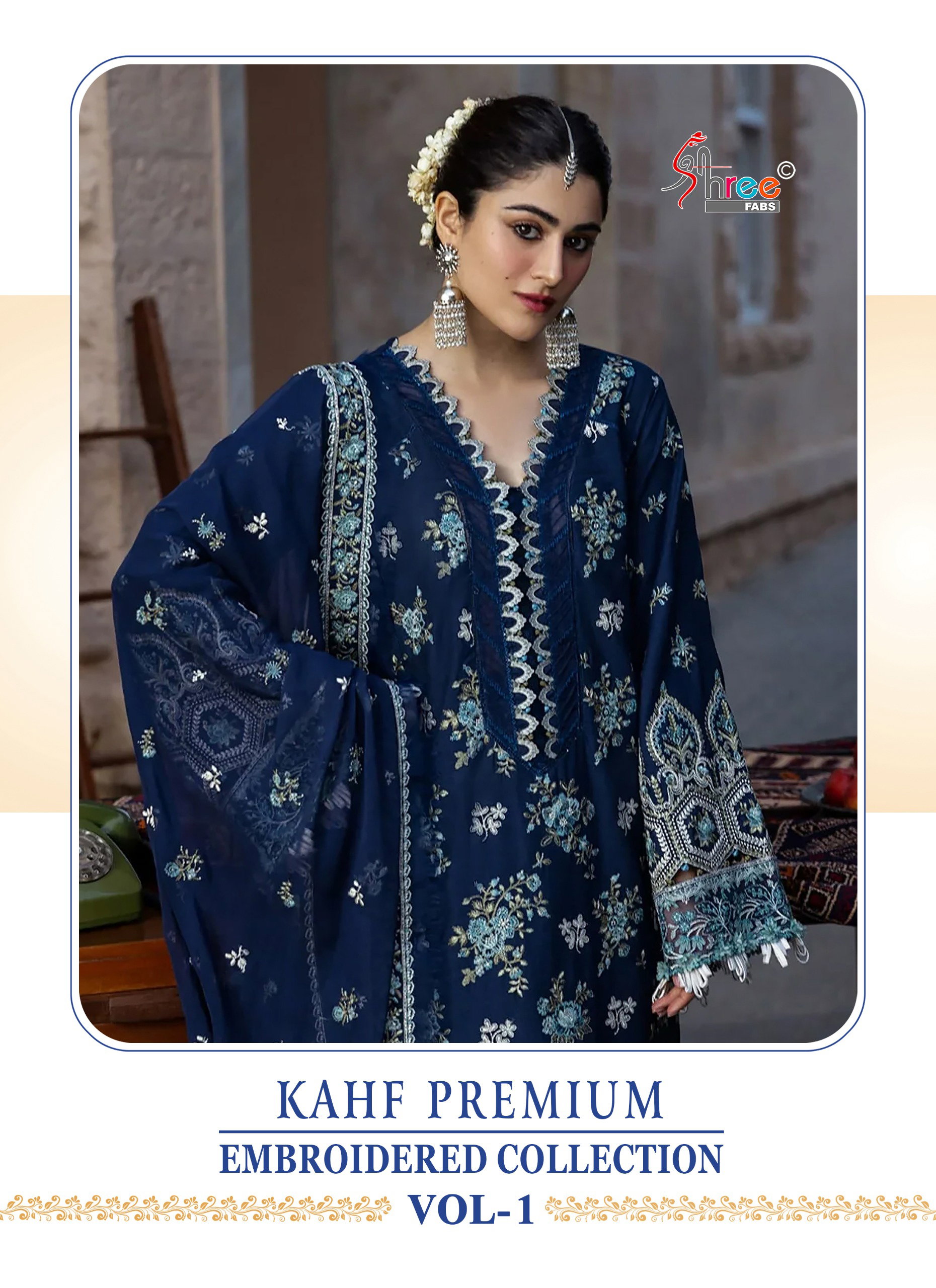 Shree Kahf Premium Embroidered Collection Vol 1 Kota Doriya Dupatta Pakistani Suits