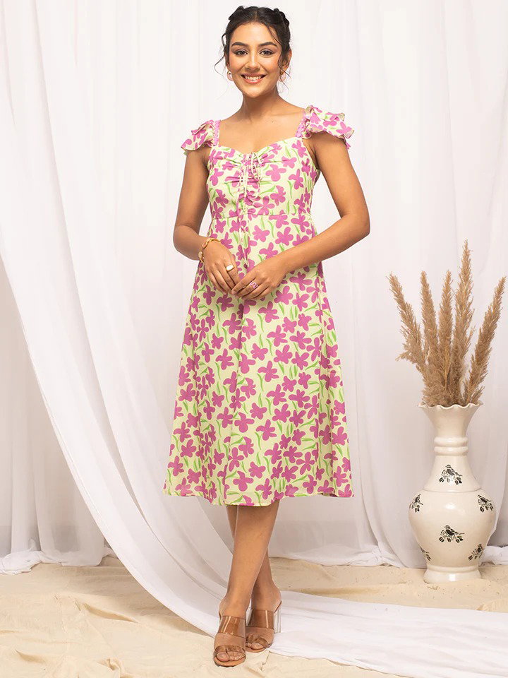 FIO DR0016 Georgette Floral Printed Dress
