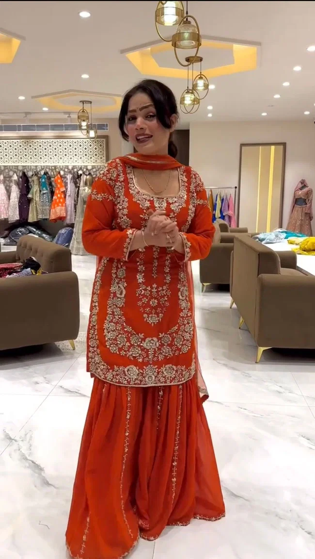 Glory 5896 Faux Georgette Sharara Set