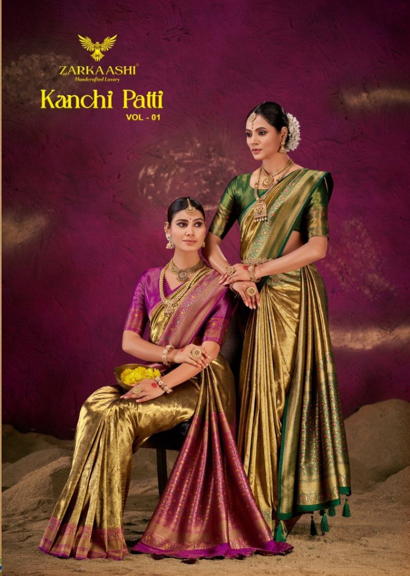 Zarkaashi Kanchi Pattu Vol 01 Banarasi Zari Tissue Premium Saree Collection