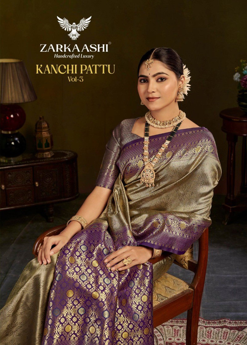 Zarkaashi Kanchi Pattu Vol 03 Banarasi Zari Tissue Premium Saree Collection