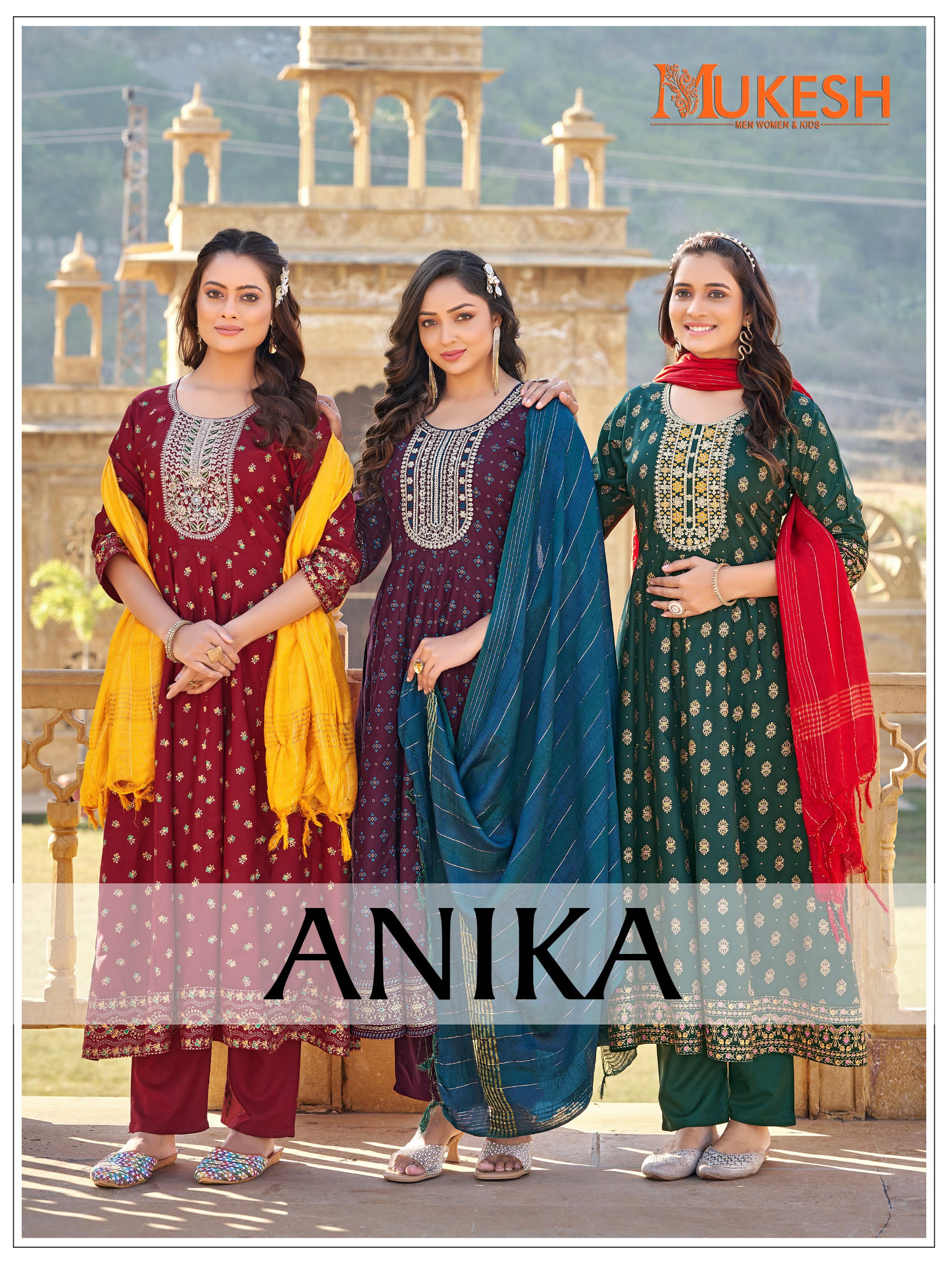 Mukesh Anika Rayon With Heavy Sequence Embroidery Worked Kurti Set Collection