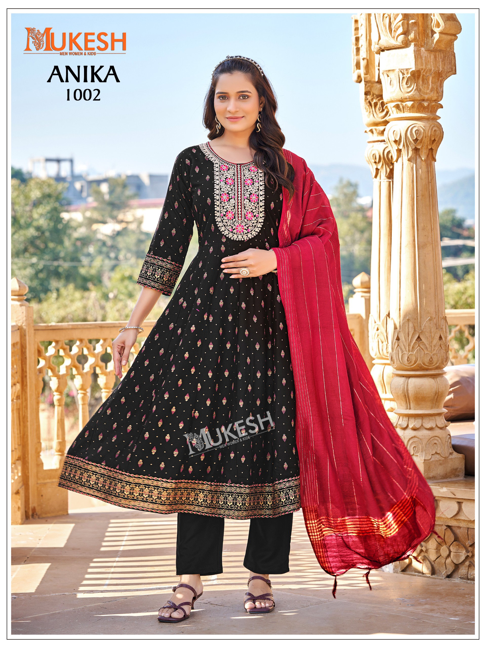 Mukesh Anika Rayon With Heavy Sequence Embroidery Worked Kurti Set Collection