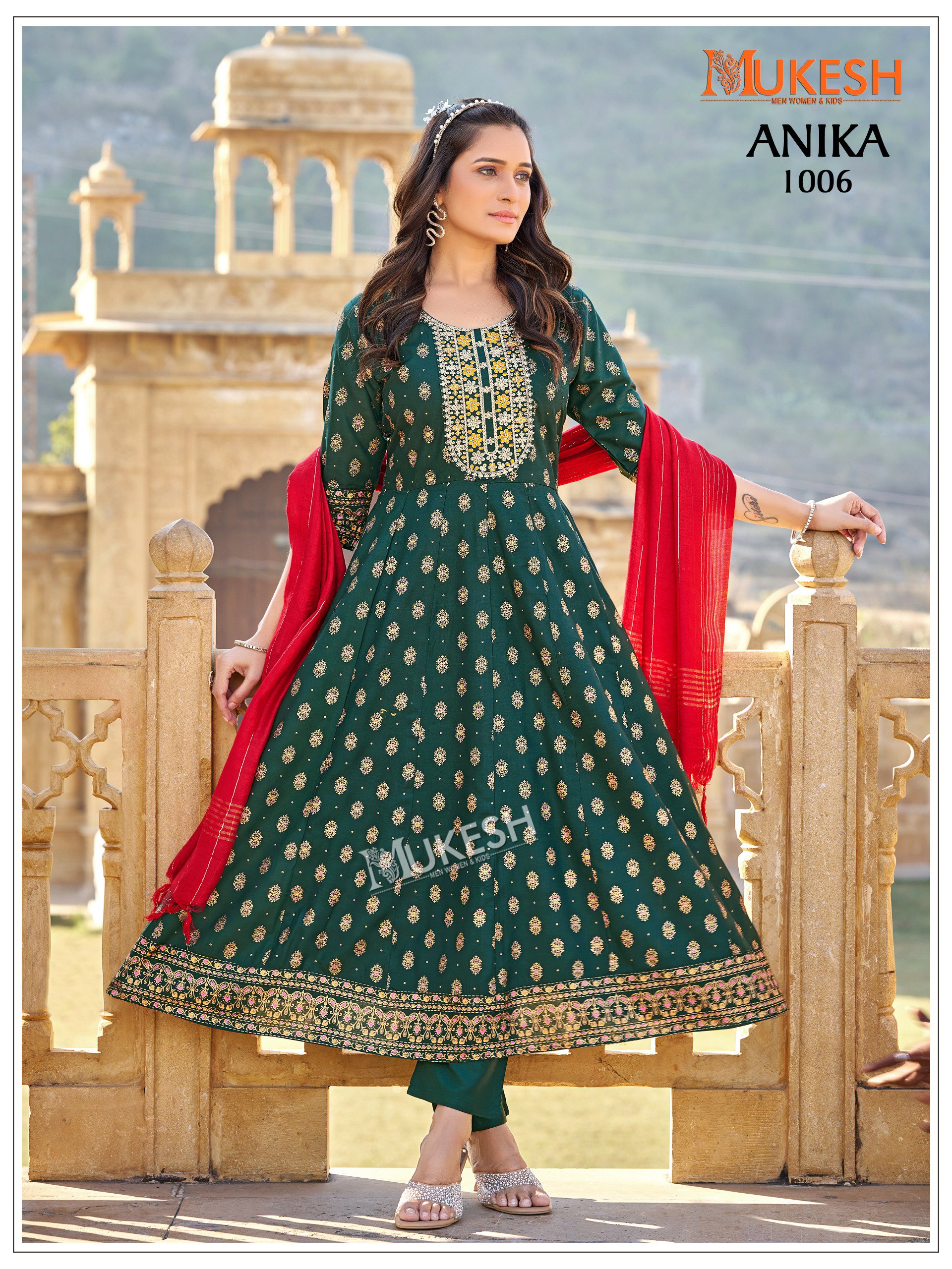 Mukesh Anika Rayon With Heavy Sequence Embroidery Worked Kurti Set Collection