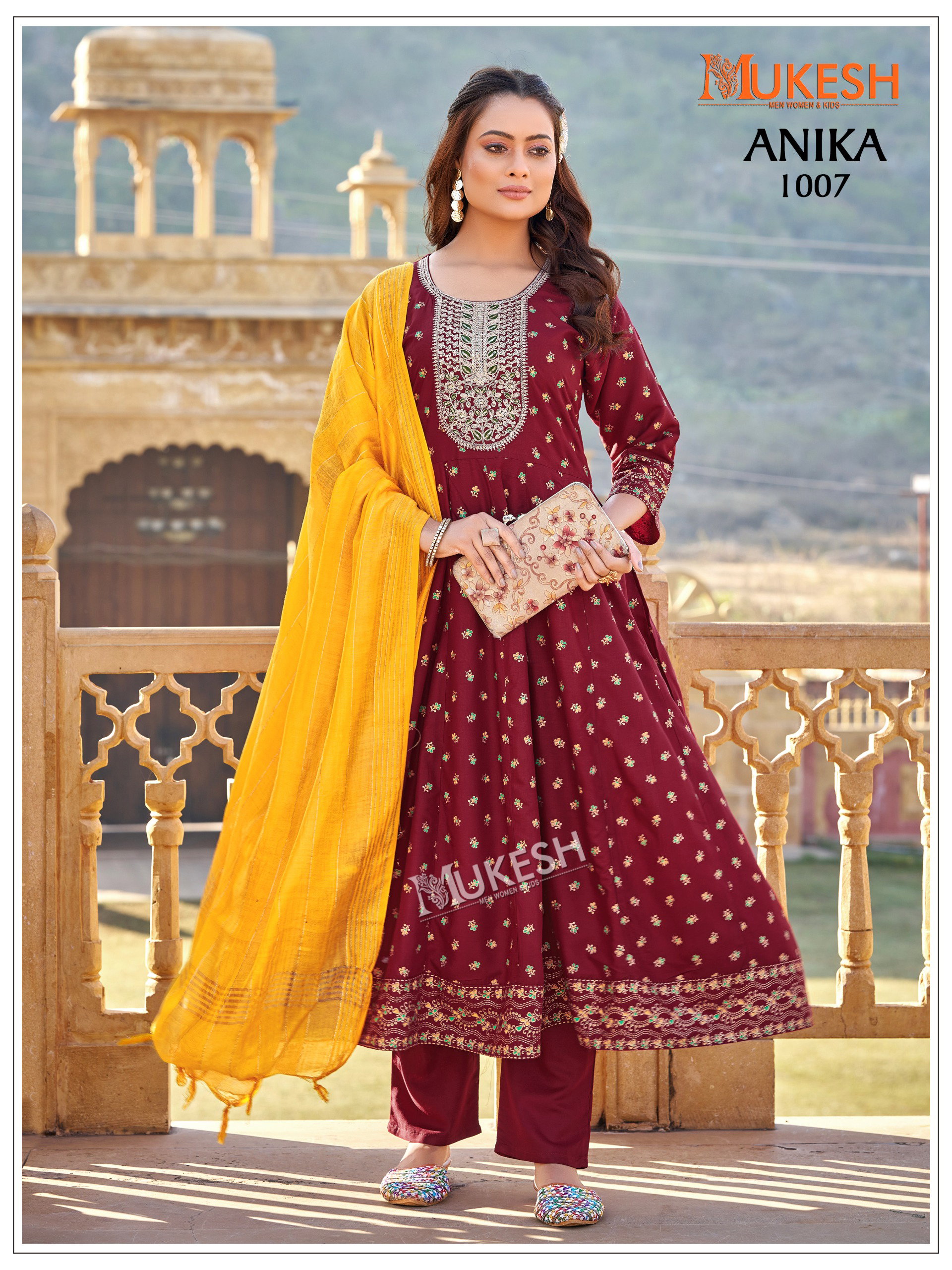 Mukesh Anika Rayon With Heavy Sequence Embroidery Worked Kurti Set Collection