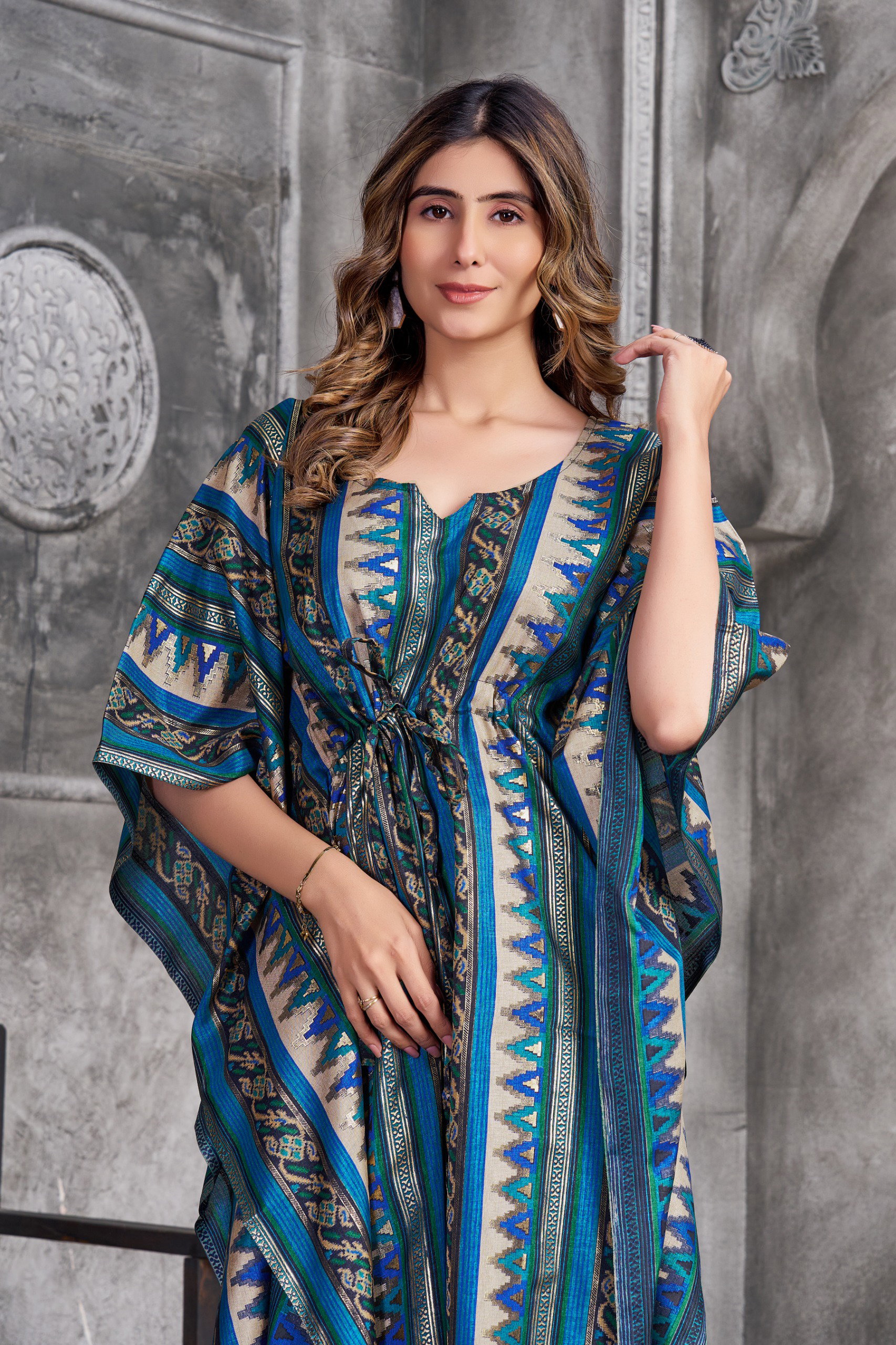 Lekha Nav Kaftan Printed Multicolor Kaftan Dress Collection 