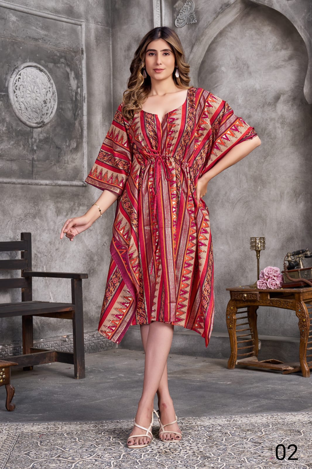 Lekha Nav Kaftan Printed Multicolor Kaftan Dress Collection 