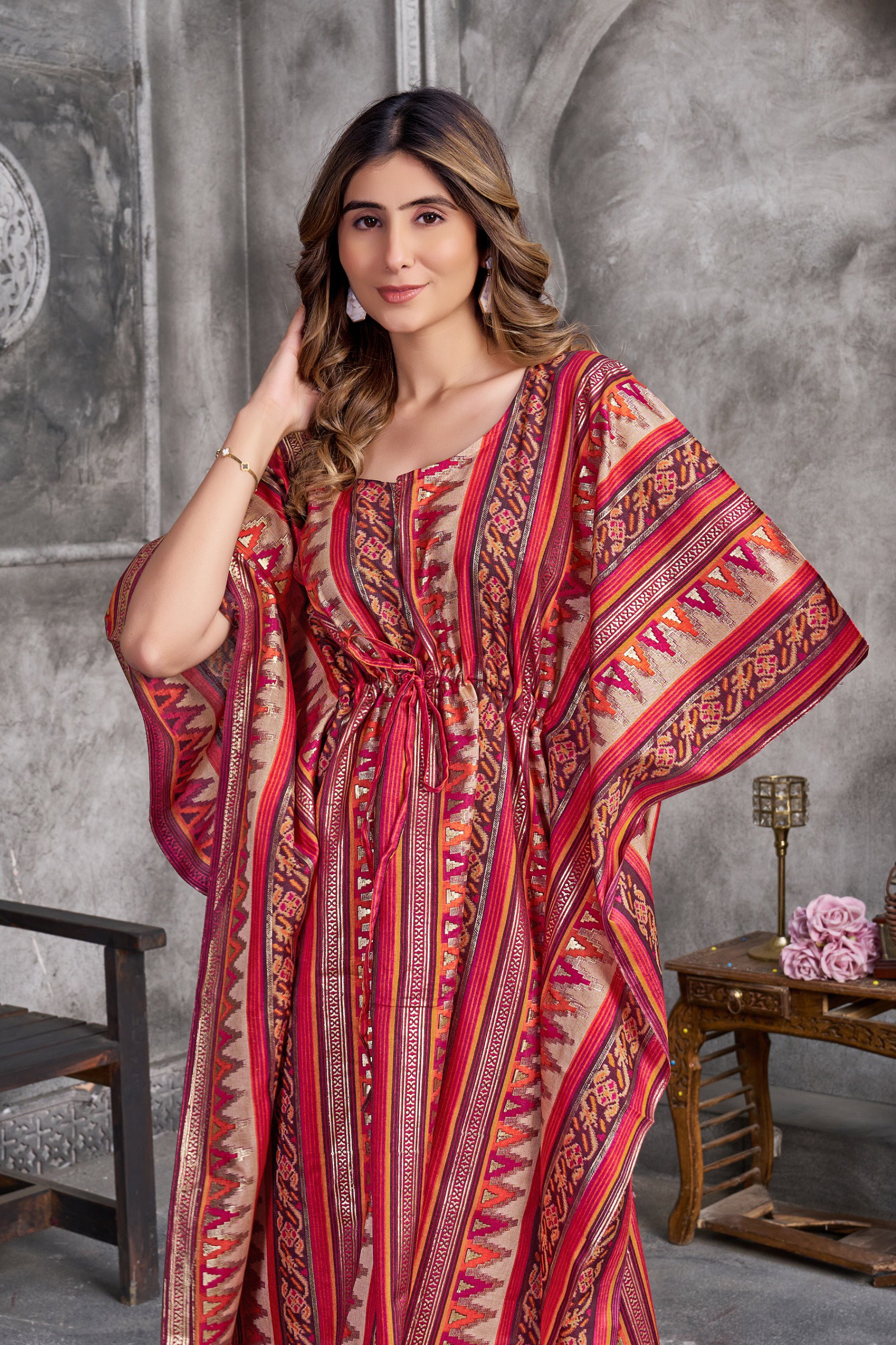 Lekha Nav Kaftan Printed Multicolor Kaftan Dress Collection 