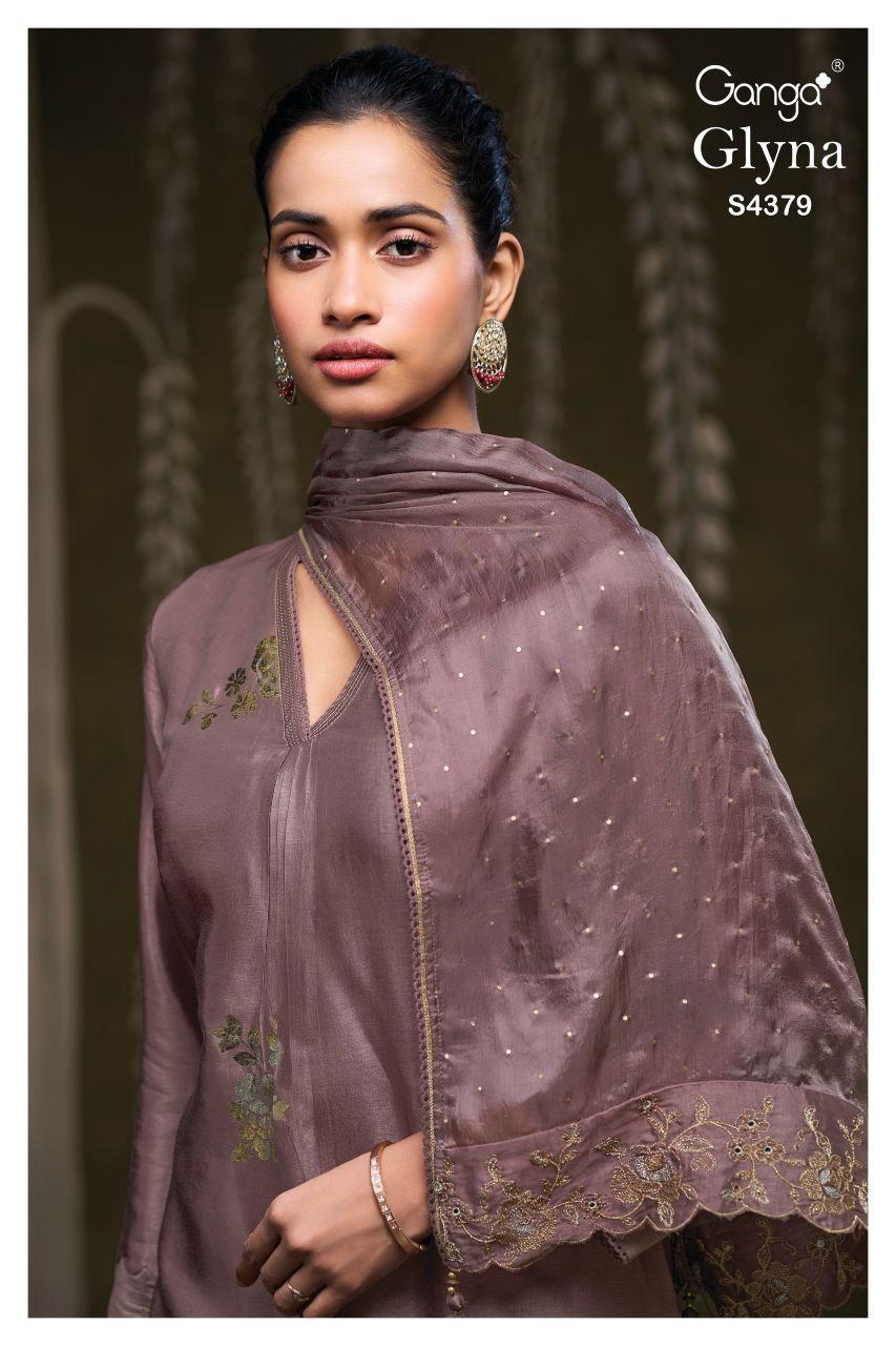 Ganga Diyara 4147 Bemberg Silk Embroidery Work Salwar Kameez