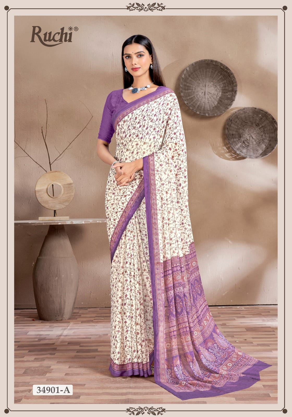 Ruchi Star Chiffon 161 Chiffon Printed Casual Wear Saree Collection