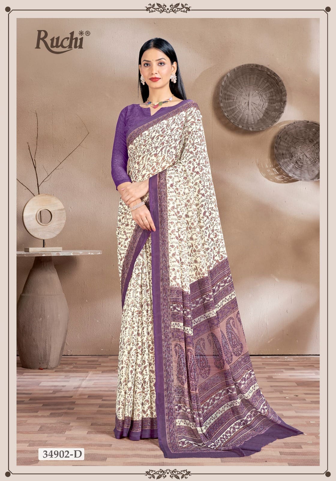 Ruchi Star Chiffon 161 Chiffon Printed Casual Wear Saree Collection
