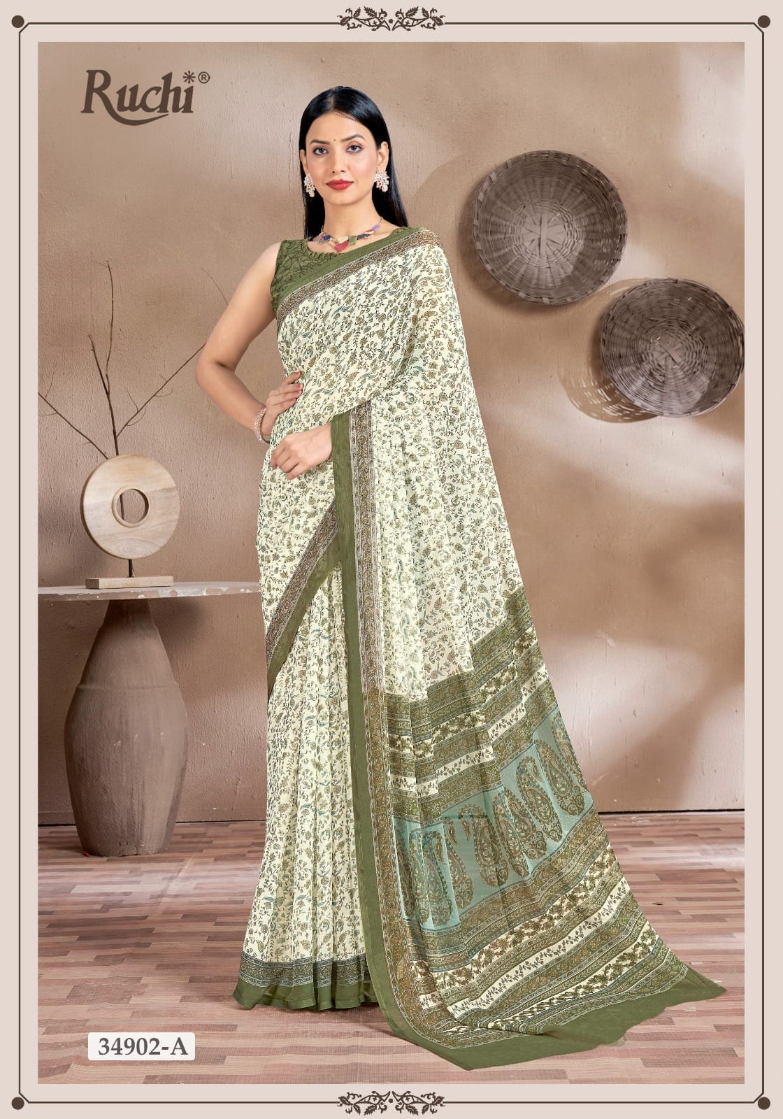 Ruchi Star Chiffon 161 Chiffon Printed Casual Wear Saree Collection