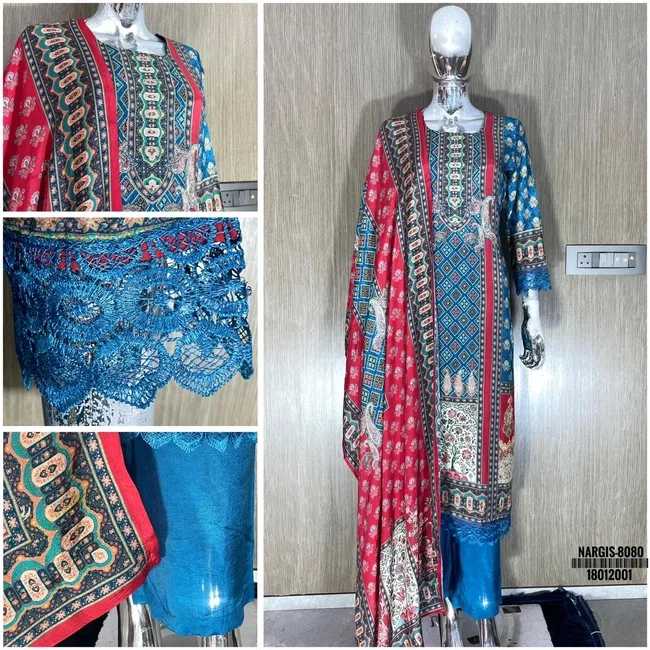 Swt Nargis vol 14 Muslin Digital Print Readymade Dress With Dupatta