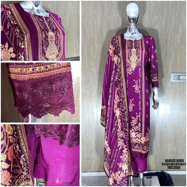 Swt Nargis vol 16 Muslin Digital Print Readymade Dress With Dupatta