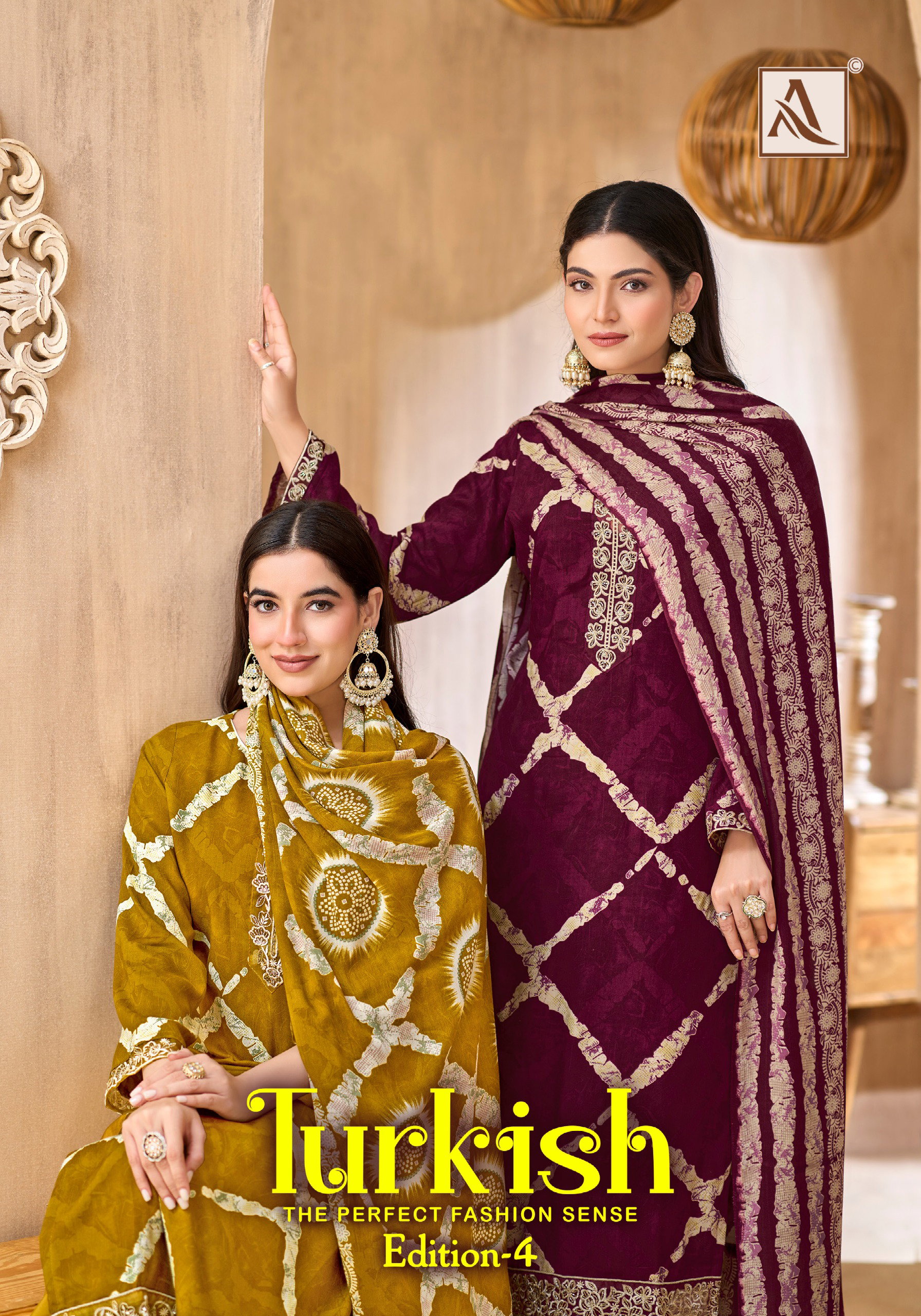 Alok Turkish Edition 4 Viscose Rayon Fancy Embroiderd Dress Material Collections