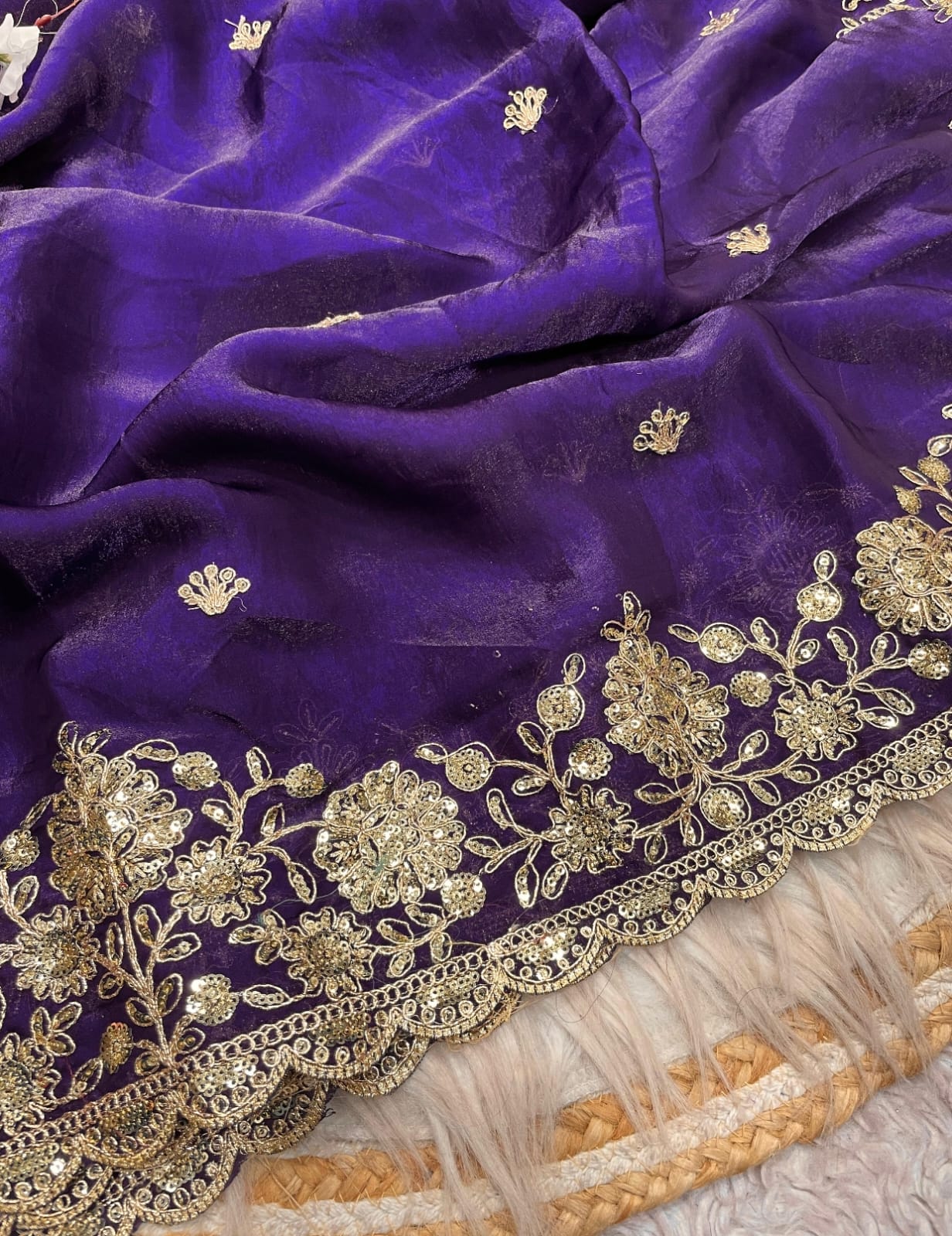 Vt 815 T Fandy Satin Multi Thread Worked Beautiful Saree Collection