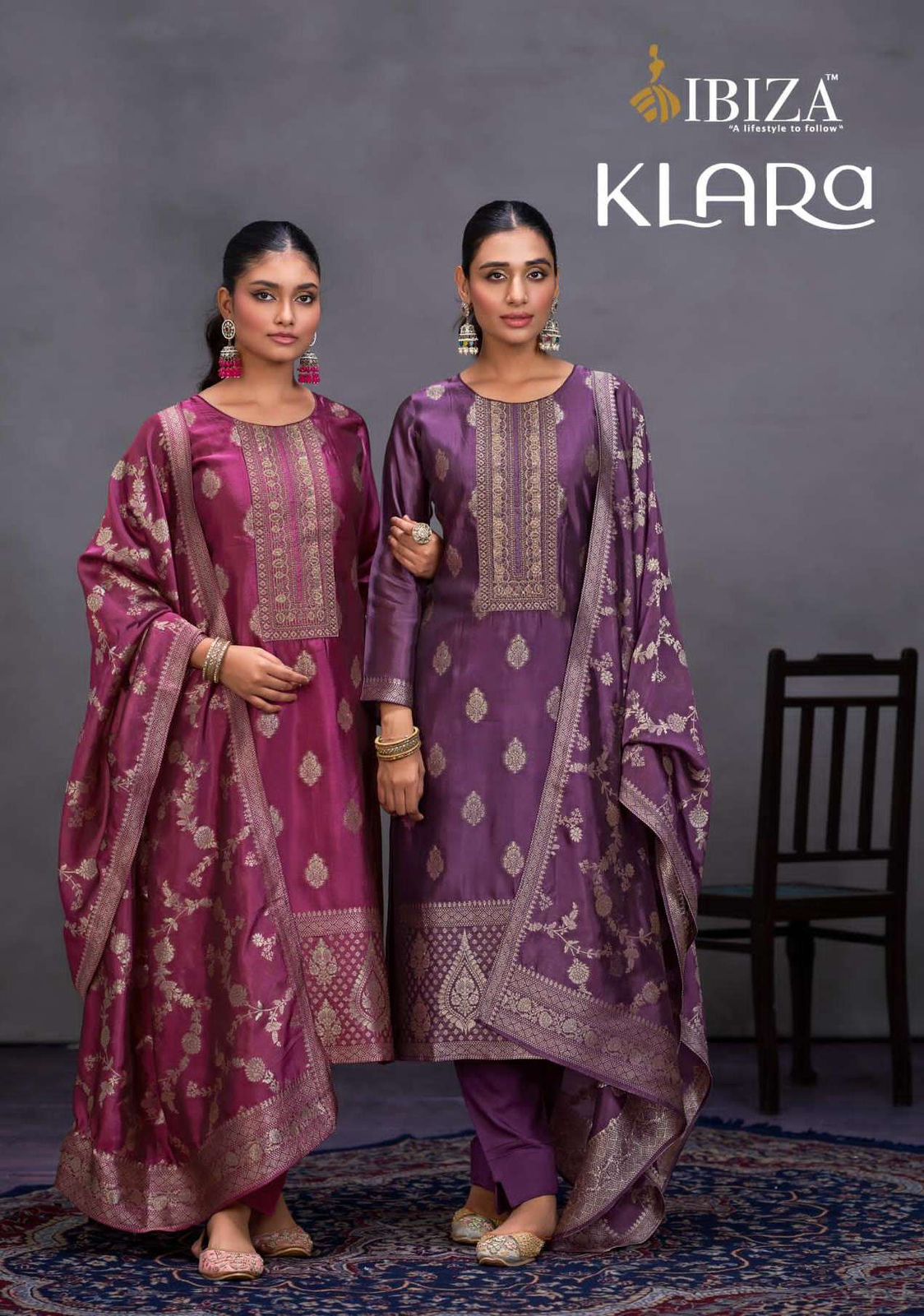 Ibiza Kiara Banglory Silk Jacquard Embroidery Work Salwar Kameez