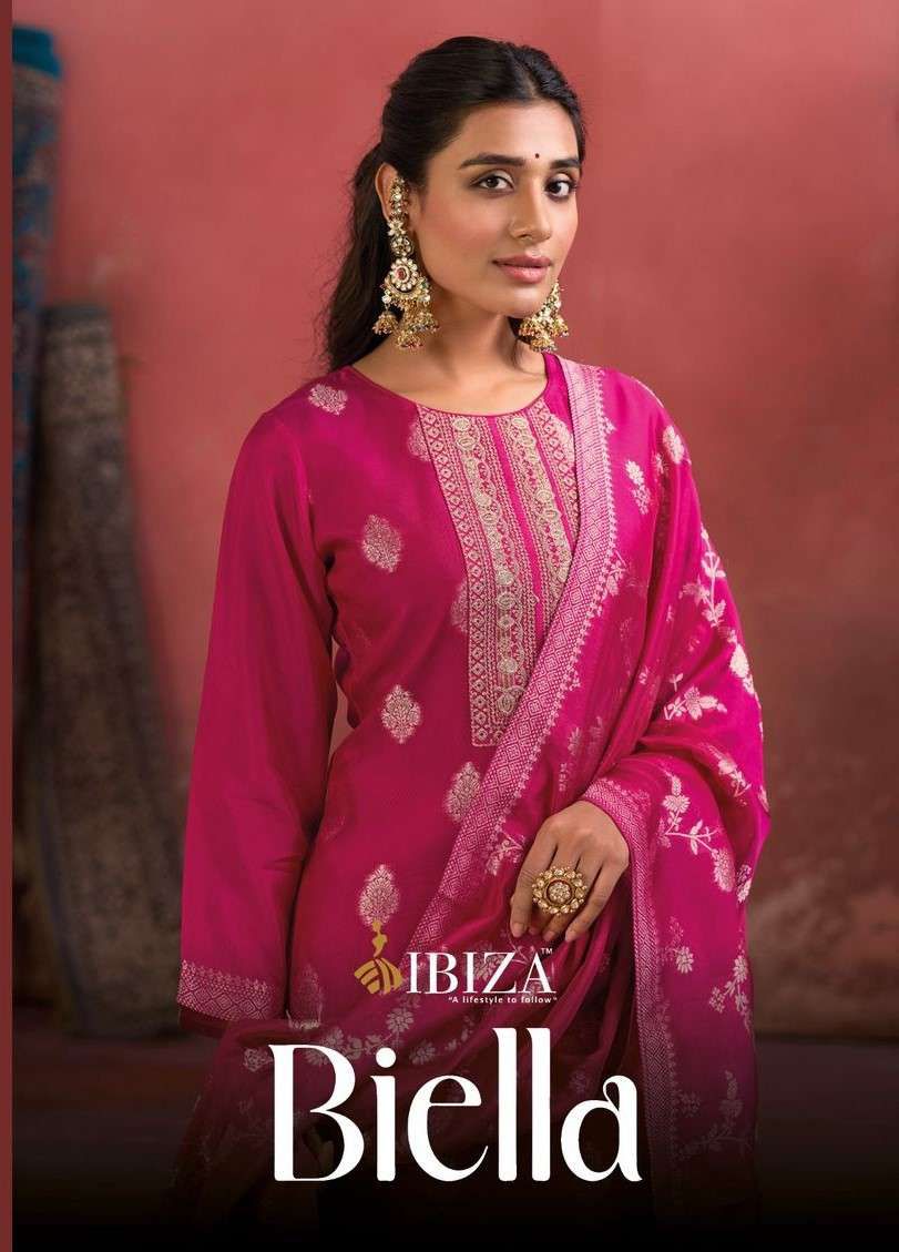 Ibiza Biella Banglory Silk Jacquard Embroidery Work Salwar Kameez