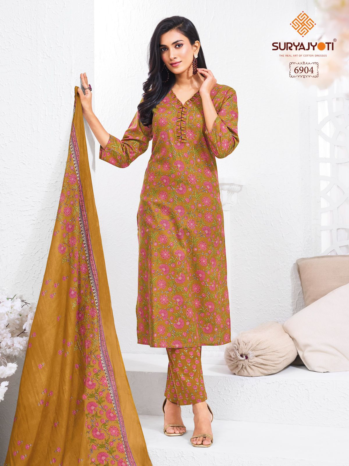 Suryajyoti Trendy Cotton Vol 69 Cotton Printed Kurti Bottom With Dupatta