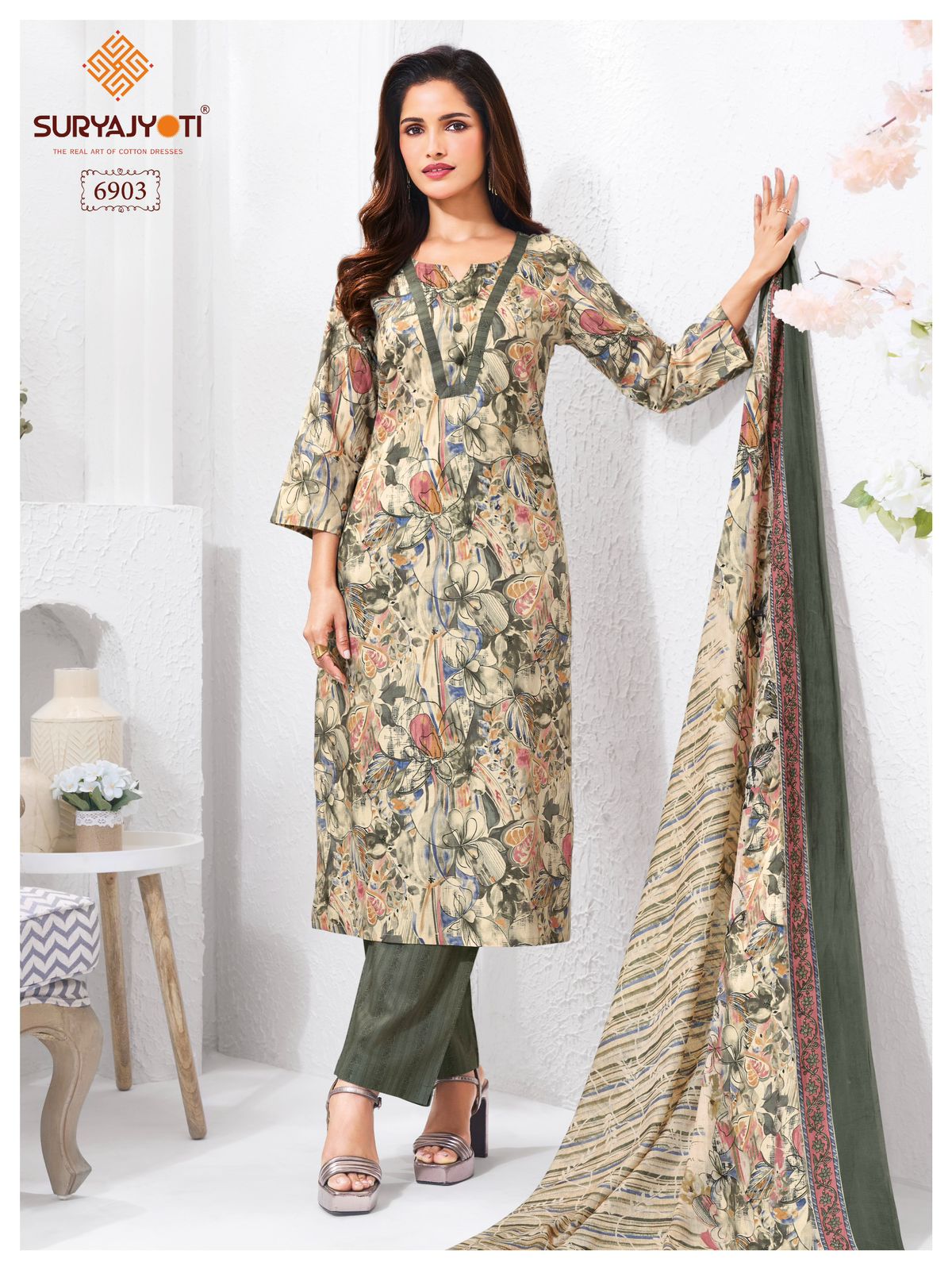 Suryajyoti Trendy Cotton Vol 69 Cotton Printed Kurti Bottom With Dupatta