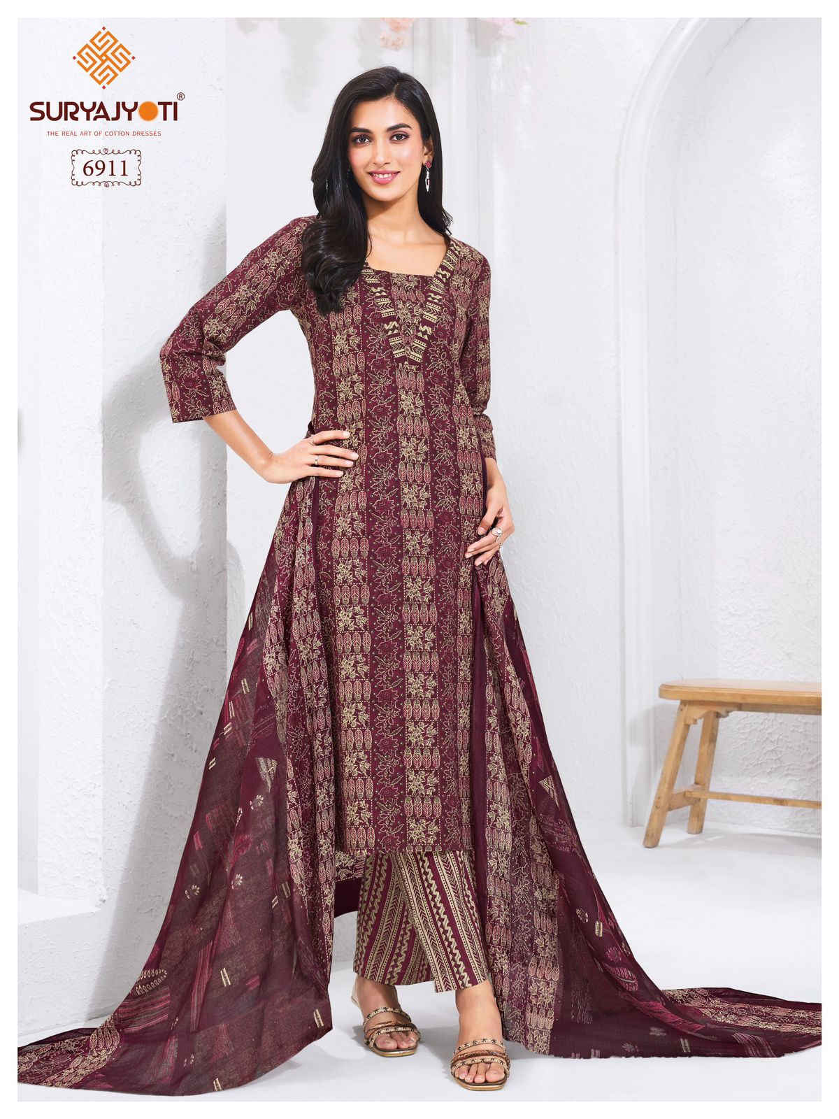 Suryajyoti Trendy Cotton Vol 69 Cotton Printed Kurti Bottom With Dupatta