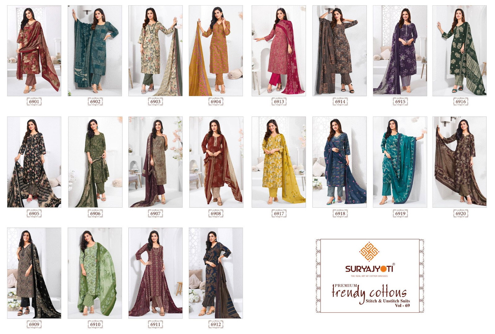 Suryajyoti Trendy Cotton Vol 69 Cotton Printed Kurti Bottom With Dupatta