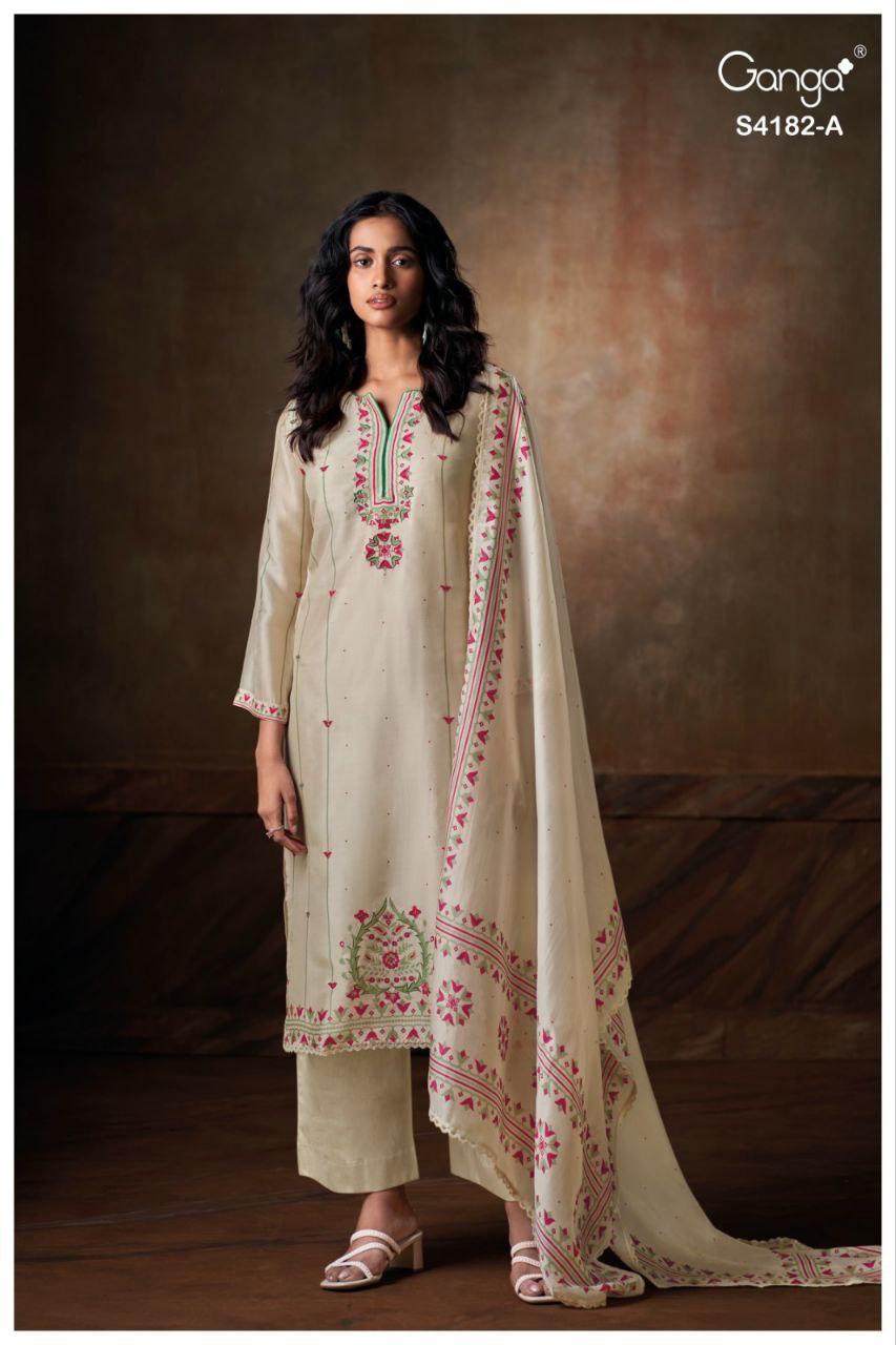 Ganga Hesya 4182 Bemberg Silk Printed Salwar Kameez