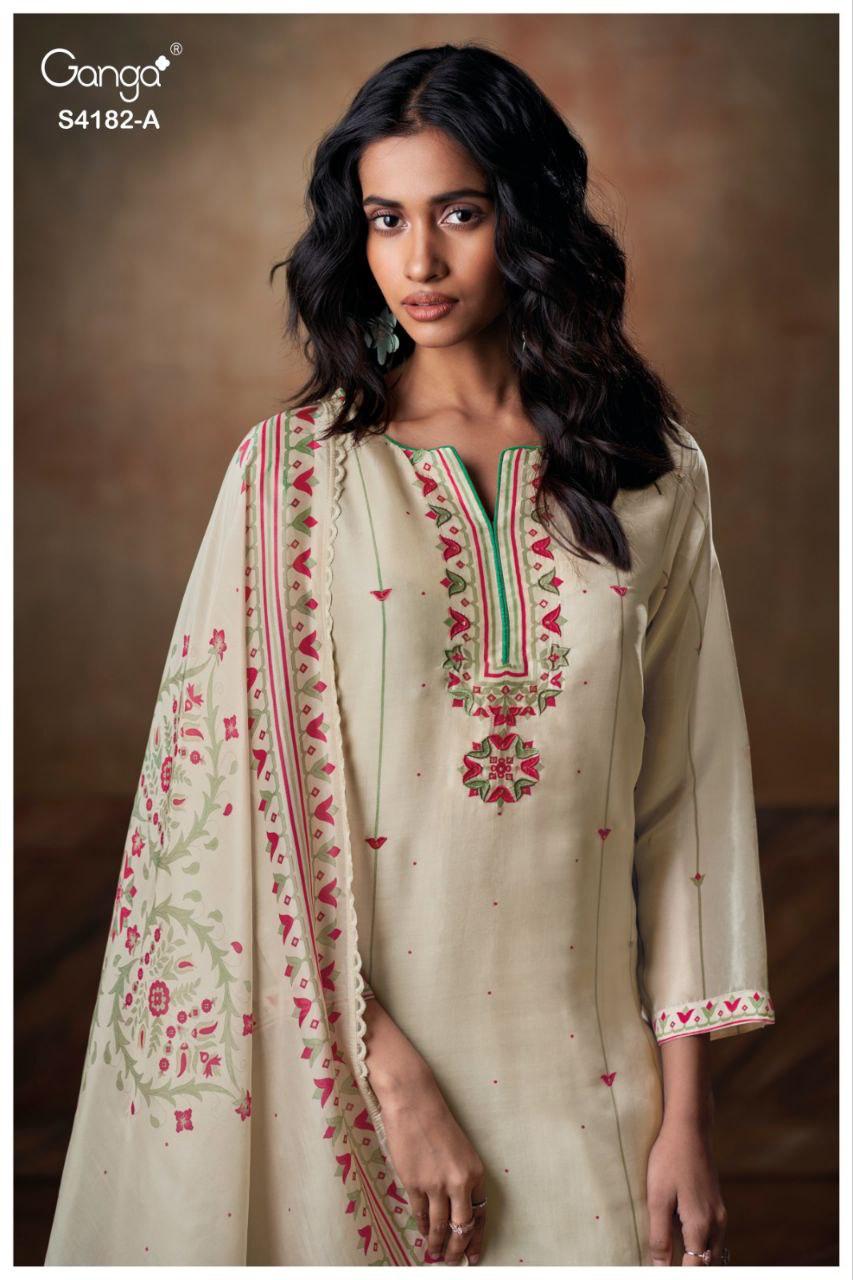 Ganga Hesya 4182 Bemberg Silk Printed Salwar Kameez