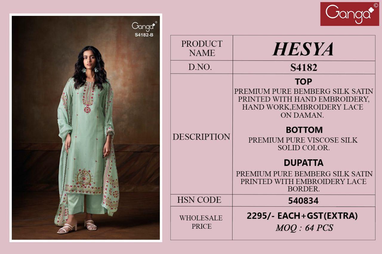 Ganga Hesya 4182 Bemberg Silk Printed Salwar Kameez