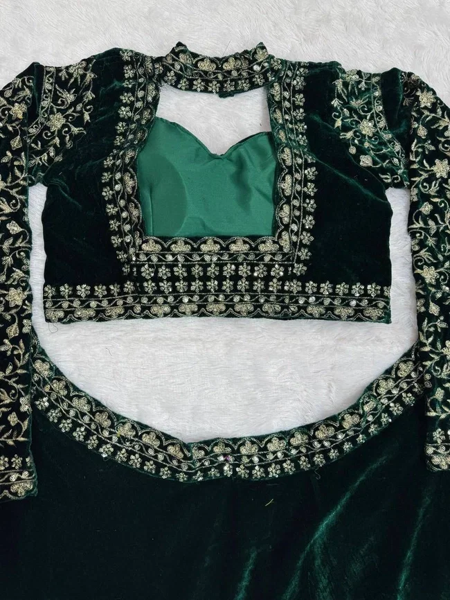 Glory QRC 302 Viscos Velvet Lehengha Choli
