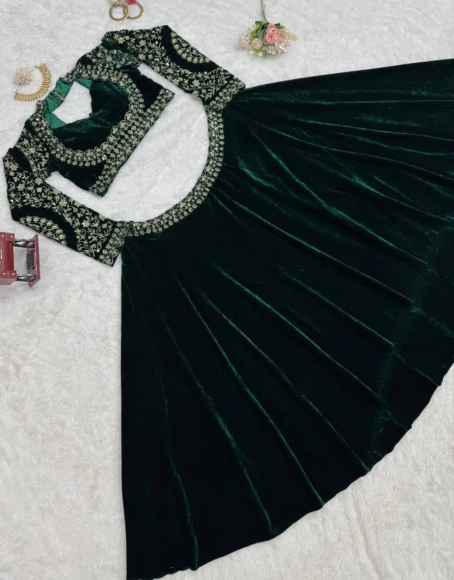Glory QRC 302 Viscos Velvet Lehengha Choli