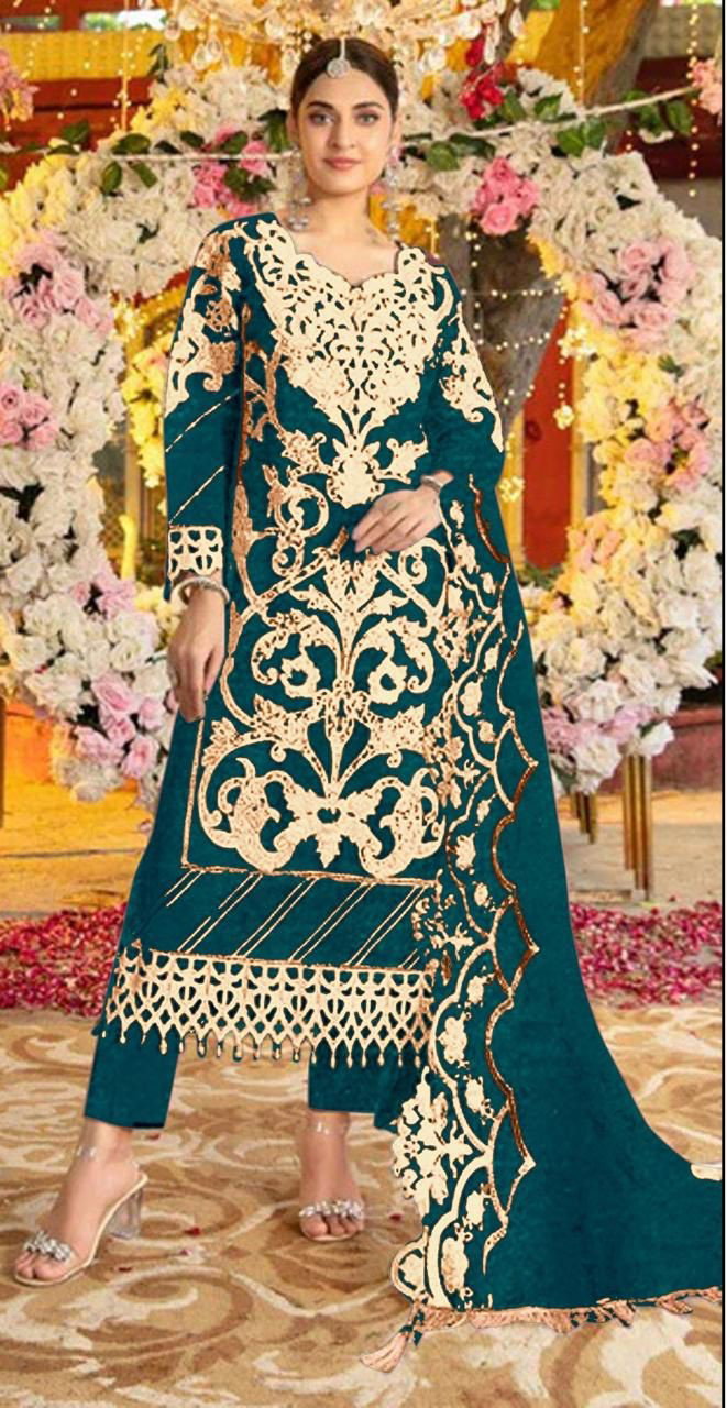 Bilqis B 235 A To D Velvet With Embroidery Pakistani Salwar Kameez