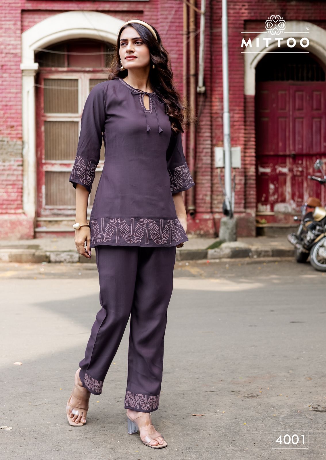 Mittoo Classic Viscose Weaving Hand Work Co Ord Set