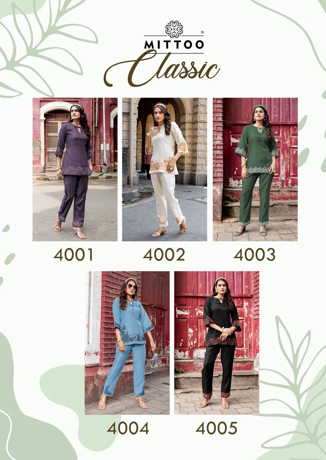 Mittoo Classic Viscose Weaving Hand Work Co Ord Set