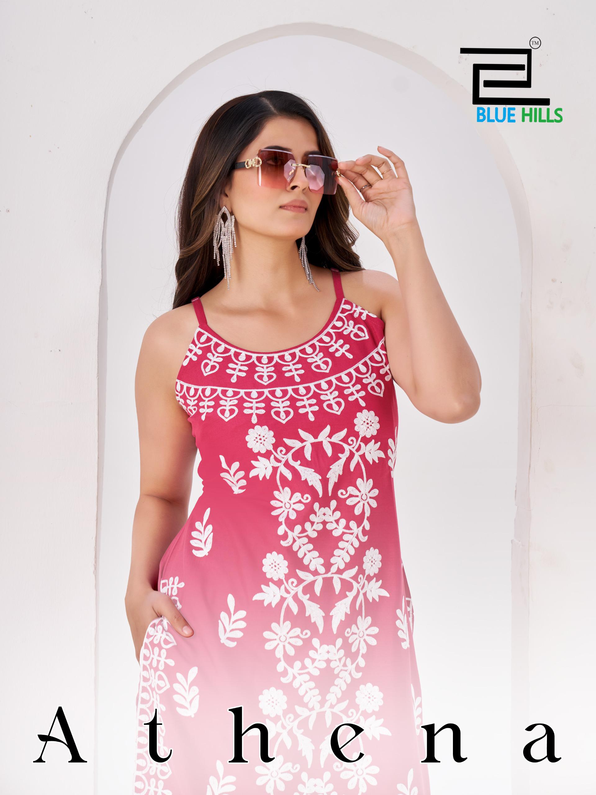 Blue Hills Athena Rayon With Embroidery Work Top Collection