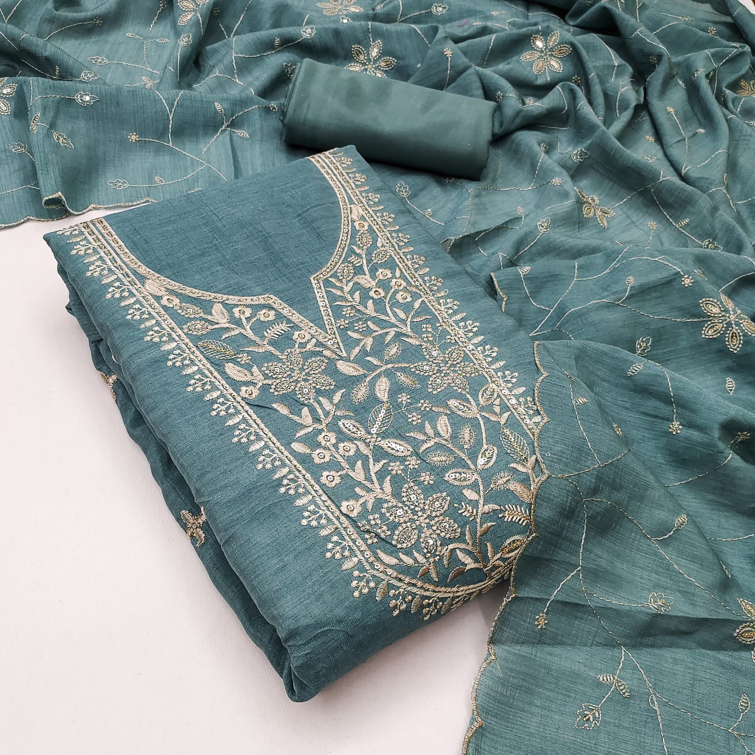 Designer Diary Milk 2 Vichitra Silk Multi Squance Work Dress Material Collection 
