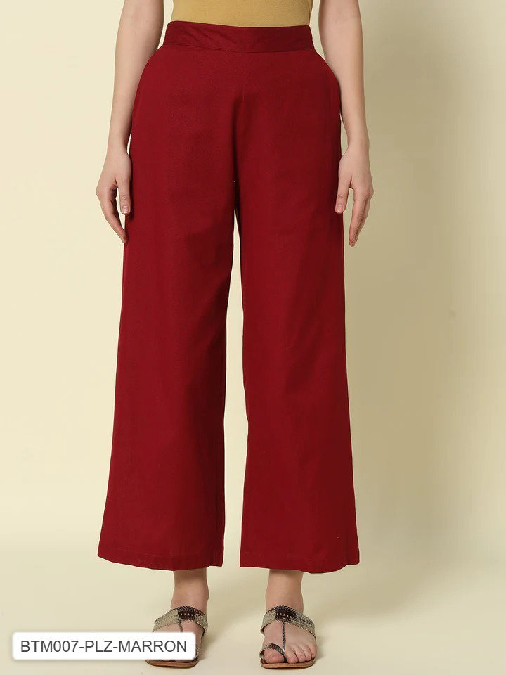 FIO BTM001 to BTM010 Cotton Solid Ankle Palazzo
