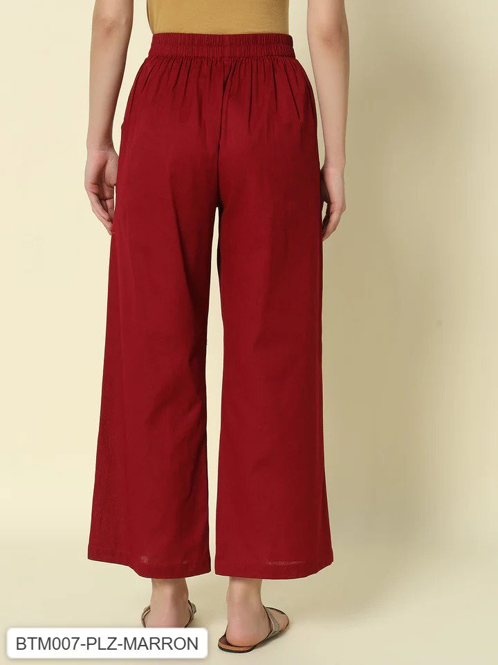 FIO BTM001 to BTM010 Cotton Solid Ankle Palazzo