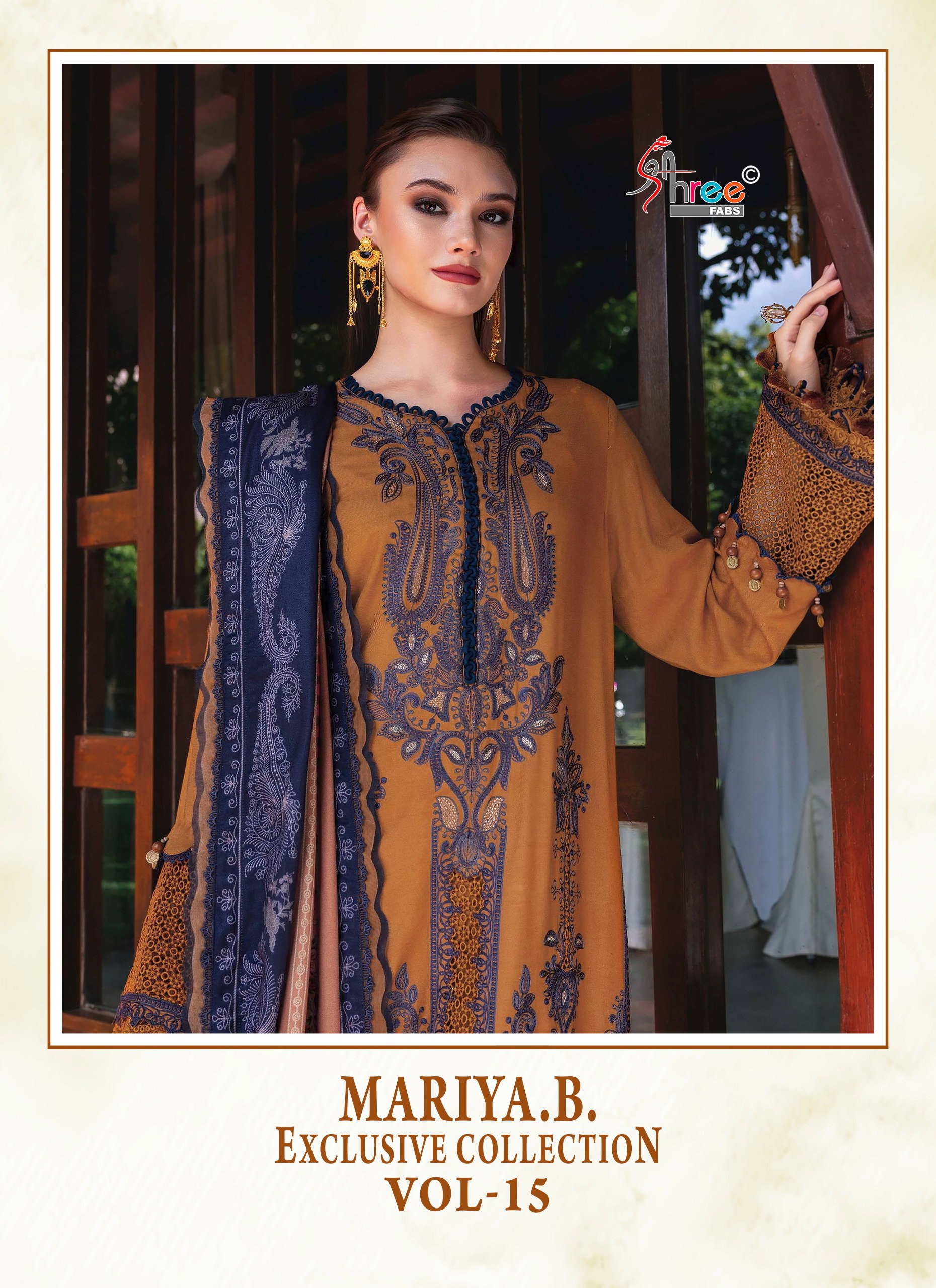 Shree Maria B Exclusive Collection Vol 15 Cotton Dupatta Pakistani Salwar Kameez