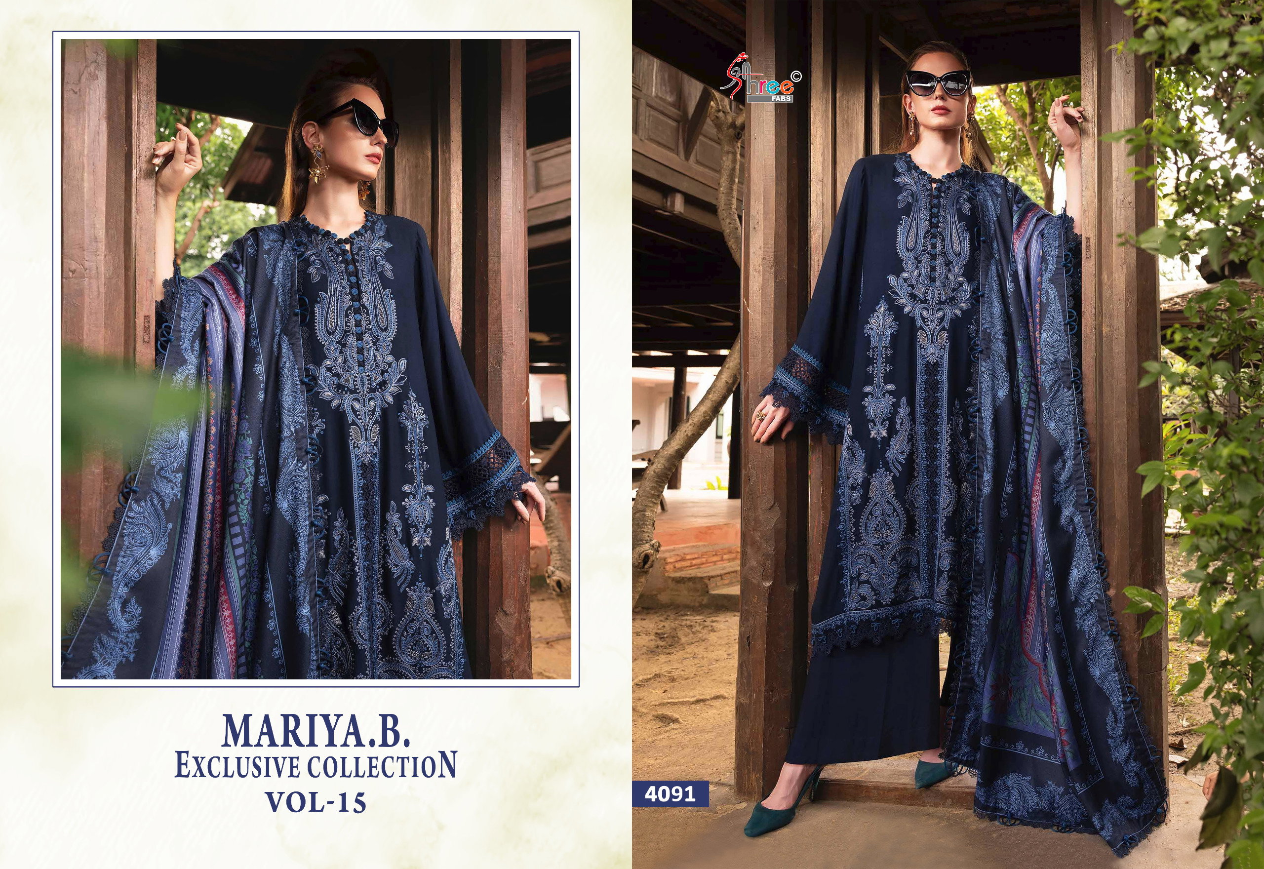 Shree Maria B Exclusive Collection Vol 15 Cotton Dupatta Pakistani Salwar Kameez