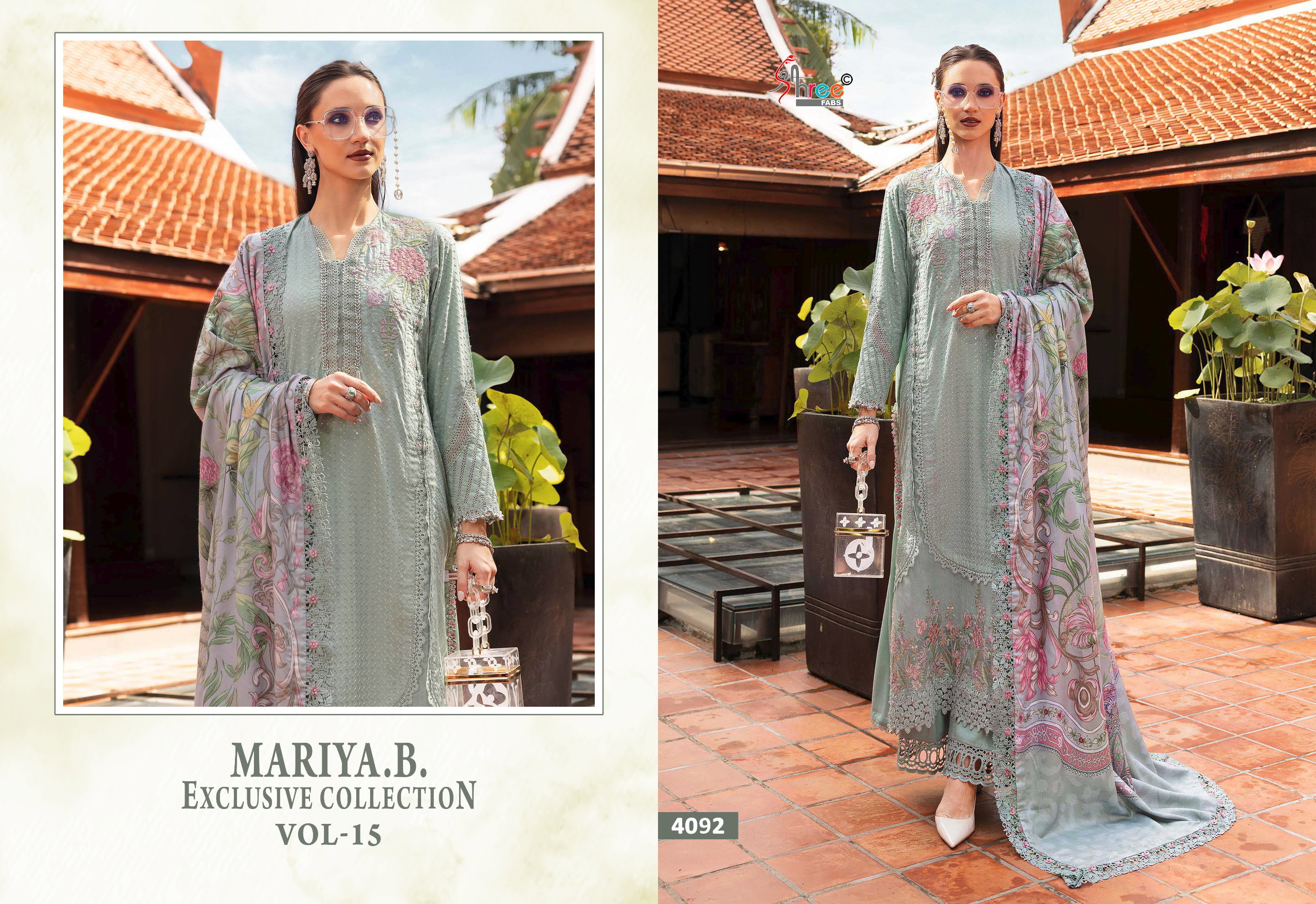 Shree Maria B Exclusive Collection Vol 15 Cotton Dupatta Pakistani Salwar Kameez