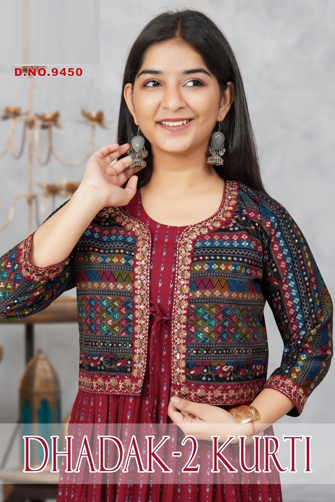 Dhadak Vol 2 Kurti Rayon Printed Anarakali Kurti With Koti Collection