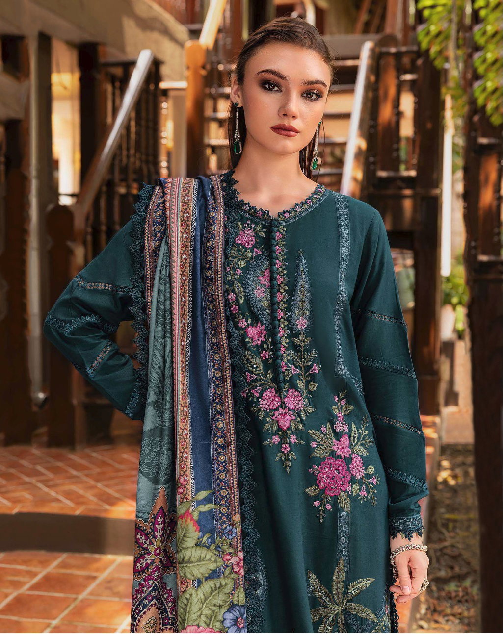 Shree Maria B Exclusive Collection Vol 15 Chiffon Dupatta Pakistani Salwar Kameez